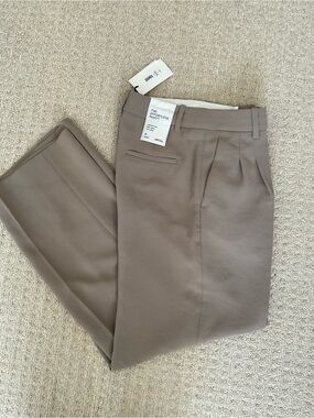 Aritzia Effortless Nomad Taupe Pants high rise 6 Short NWT